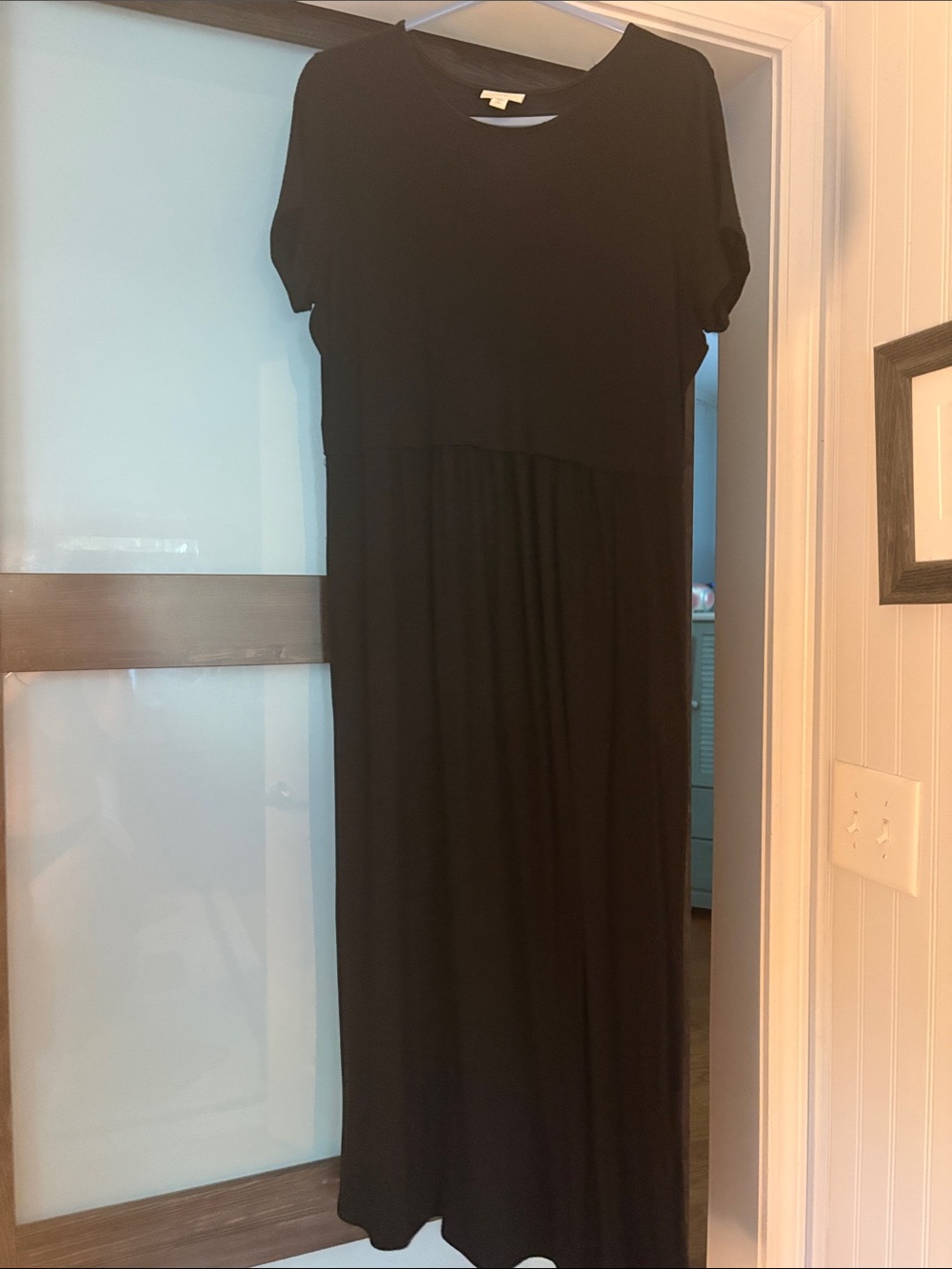 J. Jill Black Short-Sleeve Maxi Dress